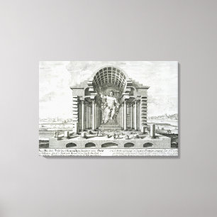 Statyn Olympian Zeus, gjord av Phidias i guld a Canvastryck