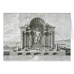 Statyn Olympian Zeus, gjord av Phidias i guld a Hälsningskort