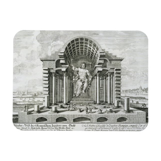 Statyn Olympian Zeus, gjord av Phidias i guld a Magnet (Horisontell)