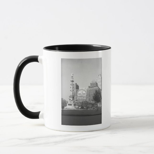 Statyn på amerikanstad kvadrerar B&W Mugg (Vänster)