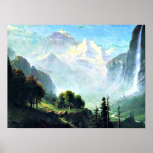 Staubbach Falls nära Lauterbrunnen Schweiz Poster