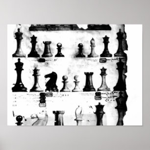 Staunton Chessmen Patent Teckning Poster