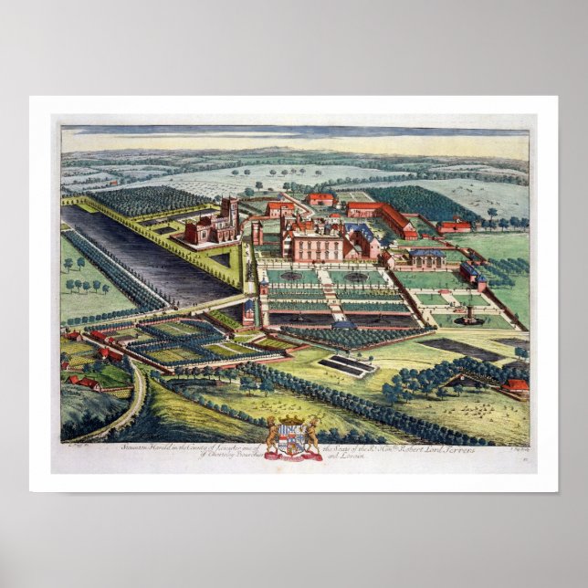 Staunton Harold i länet Leicester engrave Poster (Framsidan)