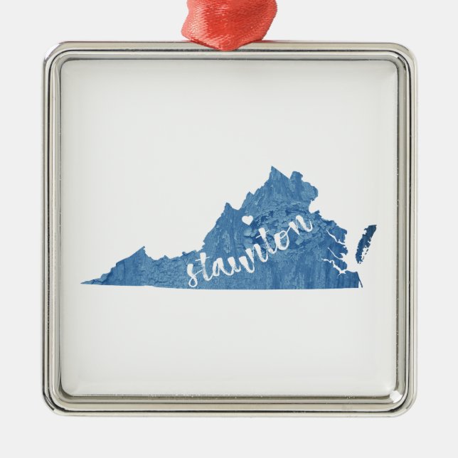 Staunton Virginia Wood Grain Julgransprydnad Metall (Framsidan)