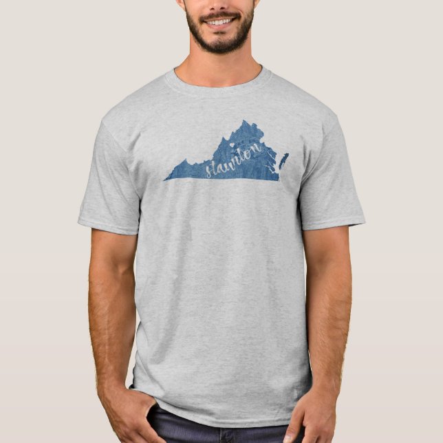 Staunton Virginia Wood Grain T Shirt (Framsida)