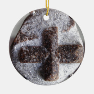 Staurolite perfekt crystal genomskärning julgransprydnad keramik