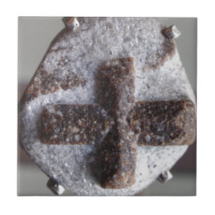 Staurolite perfekt crystal genomskärning kakelplatta