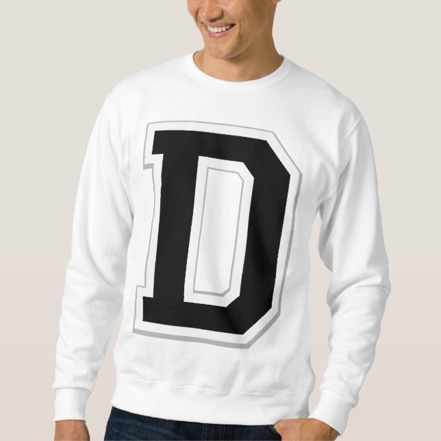 Stava det ut den initiala svart tröjan för brev D Sweatshirt (Framsida)