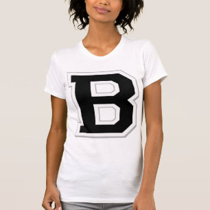 Stava det ut initiala svart kvinna för brev B Tee Shirt