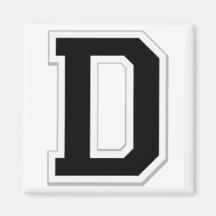 Stava det ut initialt brev D i svart magnet