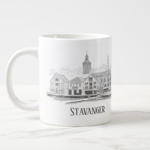 Stavanger Norge Beresh Streetscape Teckning Jumbo Mugg