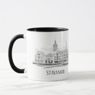 Stavanger Norge Beresh Streetscape Teckning Mugg