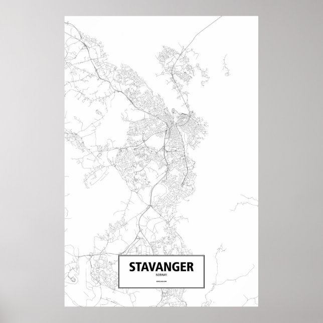 Stavanger, Norge (svart på vit) Poster (Framsidan)