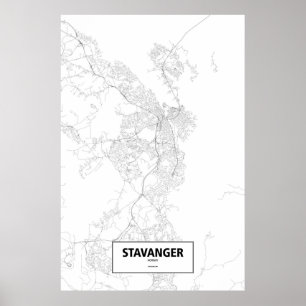 Stavanger norge (svarten på vit) poster