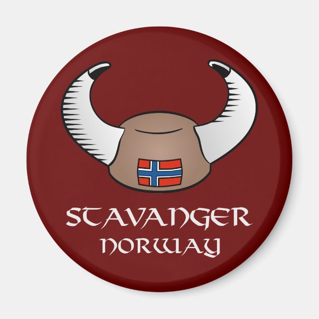 Stavanger Norge Viking Hat Magnet (Framsidan)