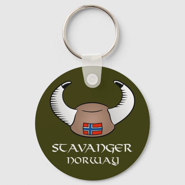 Stavanger Norge Viking Hat Nyckelring (Framsida)