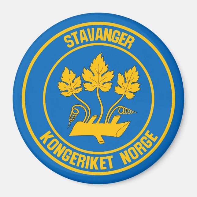 Stavanger Round Emblem Magnet (Framsidan)