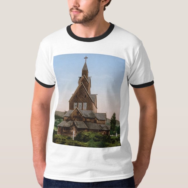 Stave Church i Norge (1900) T Shirt (Framsida)