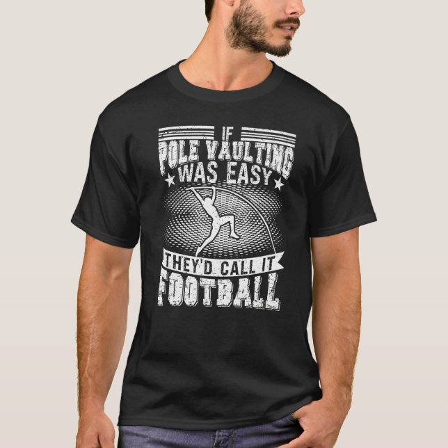 Stavhopp Hoppning Friidrott Hopperska T Shirt (Framsida)