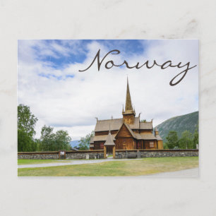 Stavkyrka i Lom, vykort för Norge