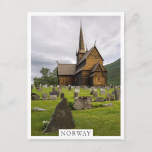 Stavkyrka med kyrkogård i Norge Vykort
