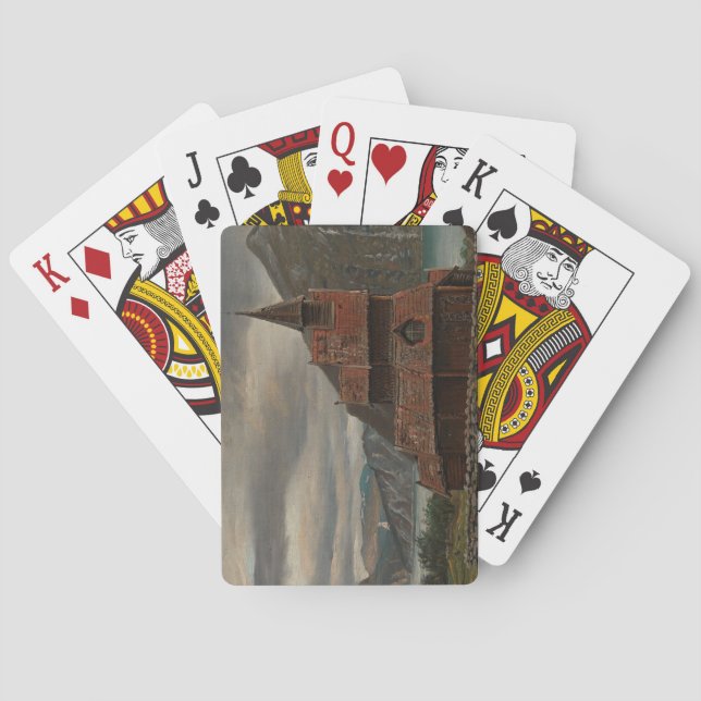 Stavkyrkan i Norge (av Knud Baade) Casinokort (Baksidan)