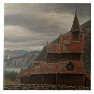 Stavkyrkan i Norge (av Knud Baade) Kakelplatta