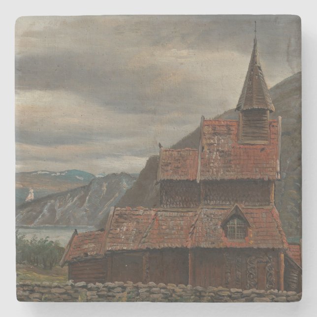 Stavkyrkan i Norge (av Knud Baade) Stenunderlägg (Framsidan)