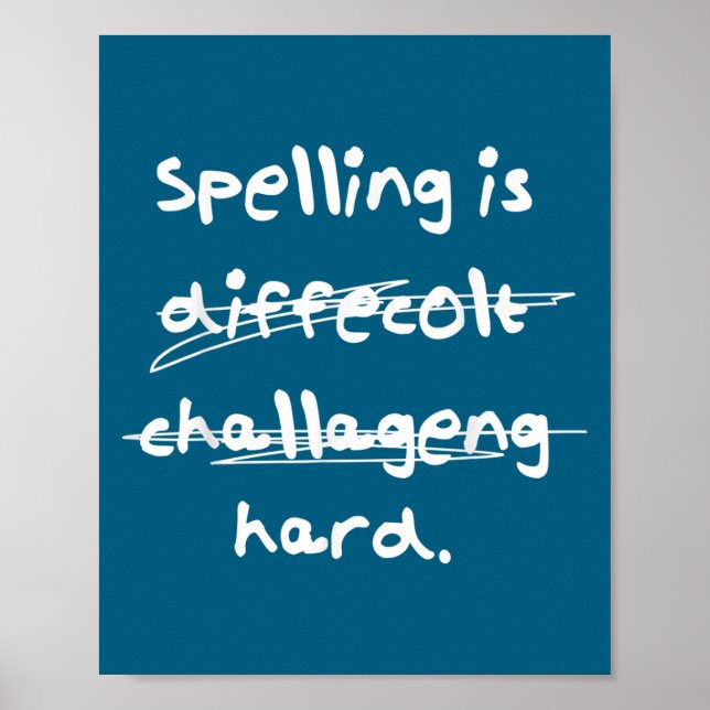 Stavning Är Svårt Roligt Stavningstävling  Poster (Framsidan)