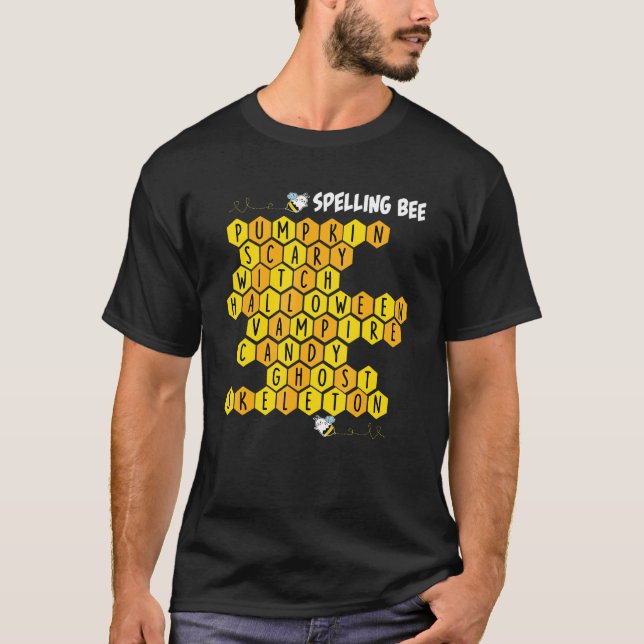 Stavning av Bee Pun Halloween-kostym för lärare T Shirt (Framsida)
