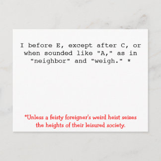 Stavning av Regler: I före E Vykort