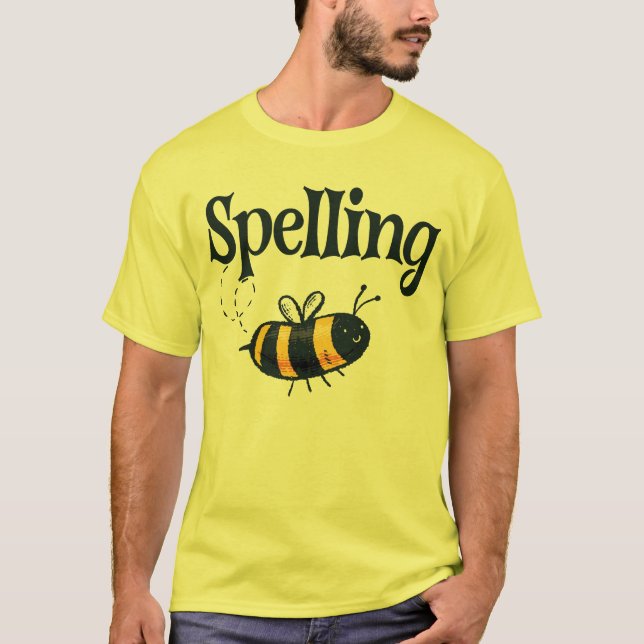 Stavning Bee Buzzing Bee Stavning Konkurrens T Shirt (Framsida)