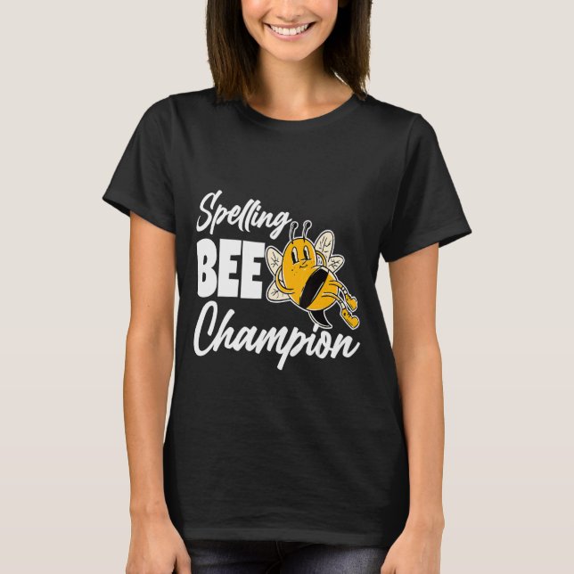 Stavning Bee Champ T Shirt (Framsida)