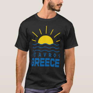 Stavros Greece Sunshine and Sea Manar Black T Shirt