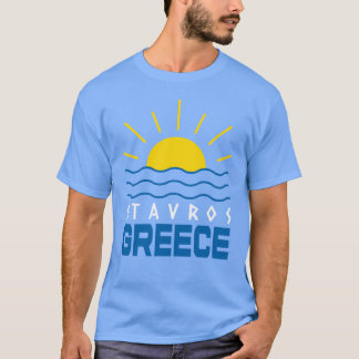 Stavros Greece Sunshine and Sea Manar Blue T Shirt