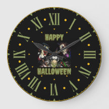 Stavväggsklocka för happy halloween