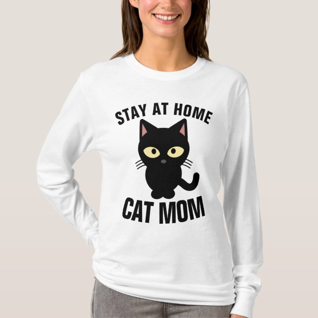 STAY AT HOME CAT MAMMA T-shirts (Framsida)