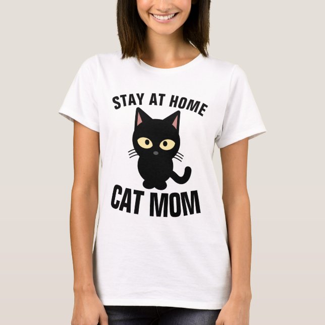 STAY AT HOME CAT MAMMA T-shirts (Framsida)