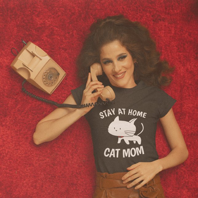 STAY AT HOME CAT MAMMA T-shirts (Skapare uppladdad)