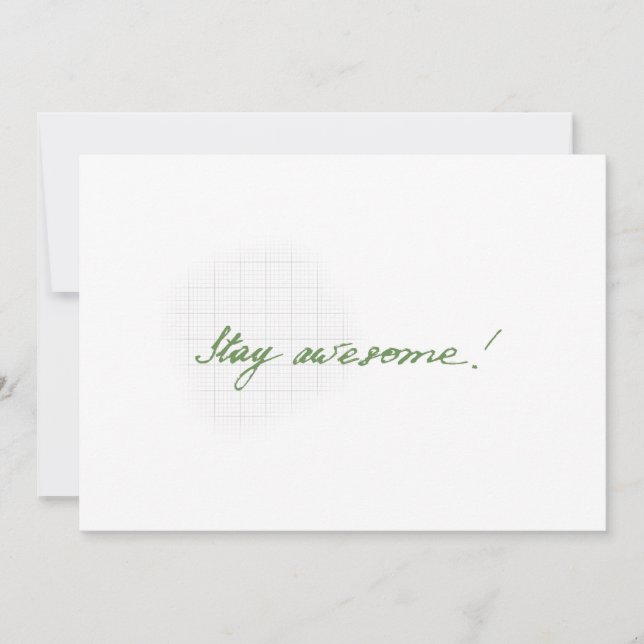 Stay awesome minimal handwritten card  kort (Framsida)