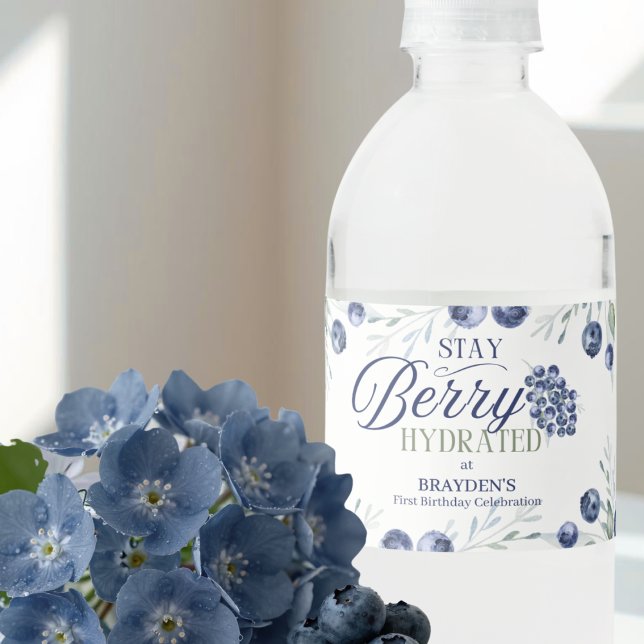 Stay Berry Hydrated Första födelsedag Vattenflaskor Etikett (Skapare uppladdad)