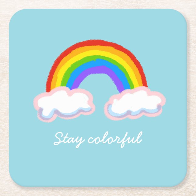 Stay colorful underlägg papper kvadrat (Framsidan)