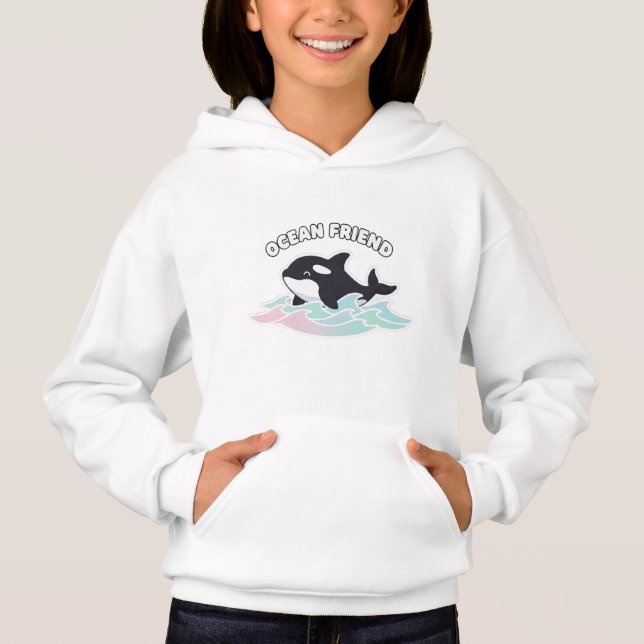 Stay Cool - Cute Kawaii Orca Whale T Shirt (Framsida)