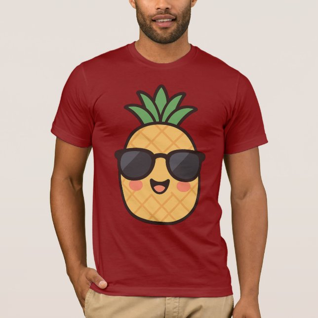 Stay Cool – Kawaii Pineapple Summer Design T Shirt (Framsida)