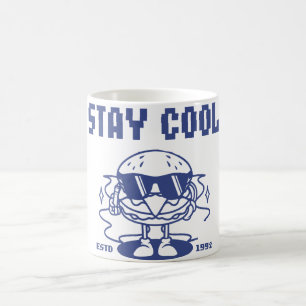 Stay Cool Retro Burger Tecknad - Hamburger Mat Kaffemugg