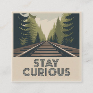 Stay Curious Fyrkantigt Visitkort
