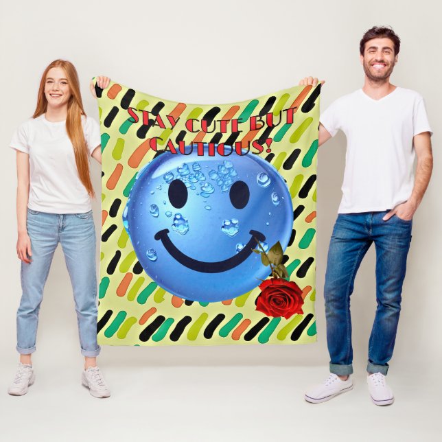 STAY CUTE MEN CAUTIOUS Fleece Blanket! (På plats)