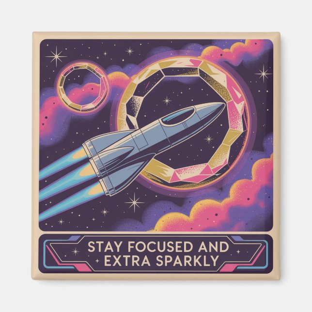 Stay Focused And Extra Sparkly Magnet (Framsidan)