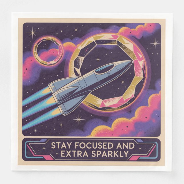 Stay Focused And Extra Sparkly Pappersservett (Framsida)