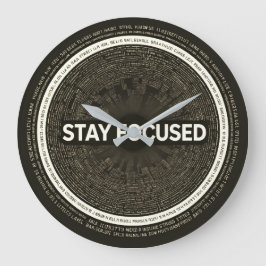 Stay Focused Motivational Wall Clock – Inspiration Stor Klocka